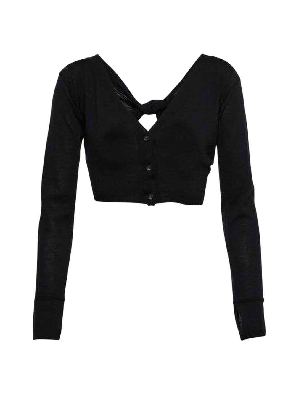 Jacquemus Cropped Black Soli Cardigan Size 38 EU / US 6